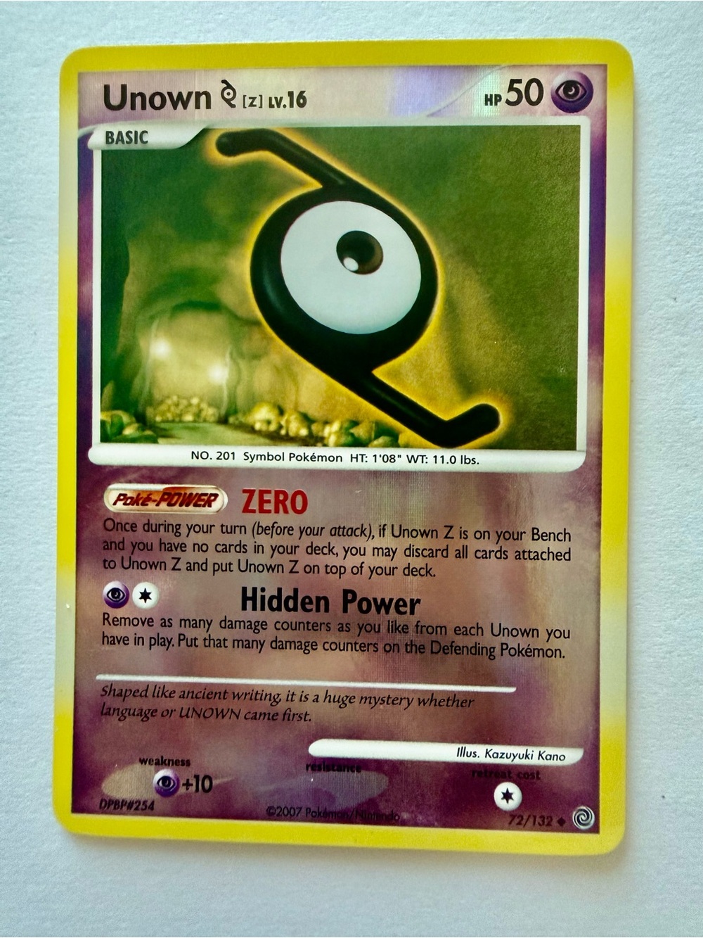 Pokemon Card - Unown [Z] Secret Wonders 72/132 Uncommon Reverse Holo LP